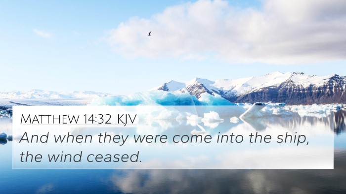 Matthew 14:32 KJV Bible Verse Image