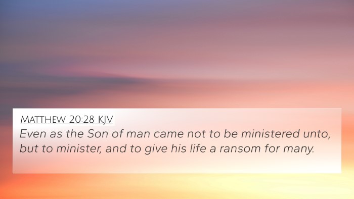 Matthew 20:28 KJV Bible Verse Image