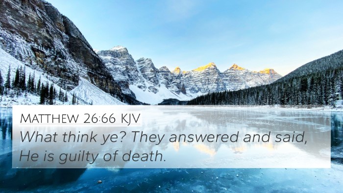 Matthew 26:66 KJV Bible Verse Image