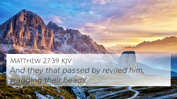 Matthew 27:39 KJV Bible Verse Image