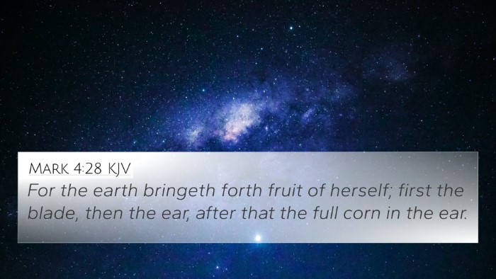 Mark 4:28 KJV Bible Verse Image