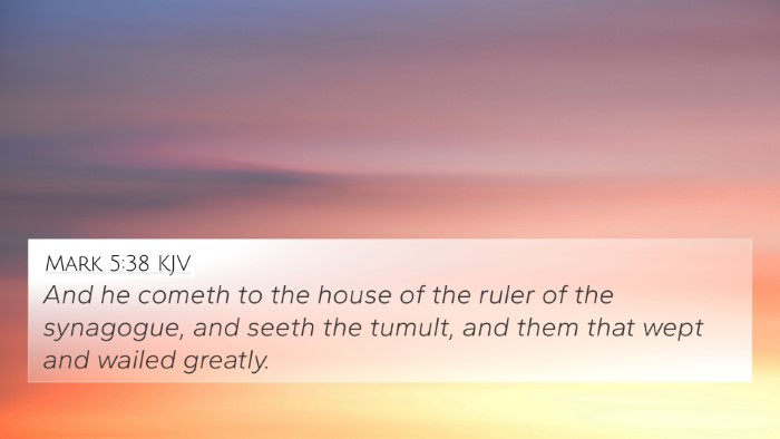 Mark 5:38 KJV Bible Verse Image