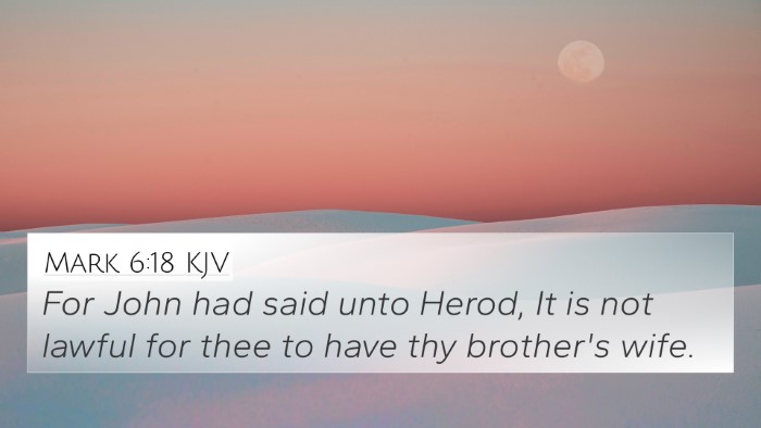 Mark 6:18 KJV Bible Verse Image