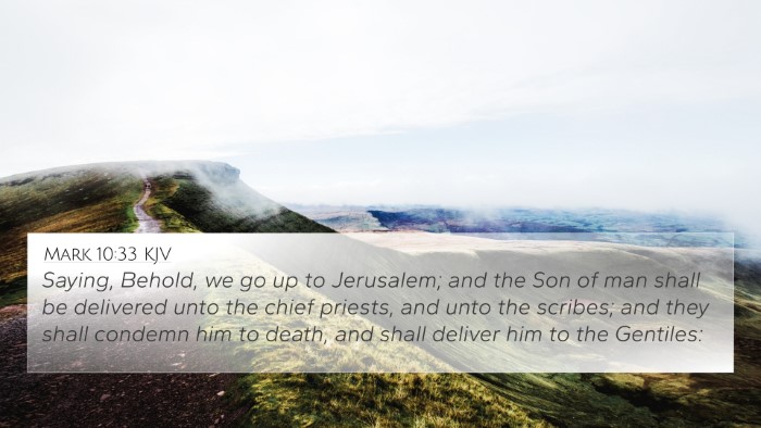 Mark 10:33 KJV Bible Verse Image