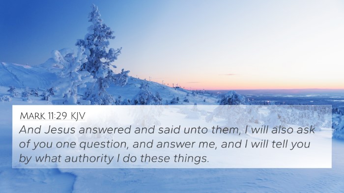 Mark 11:29 Explained