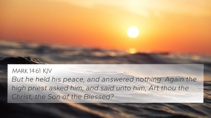 Mark 14:61 KJV Bible Verse Image