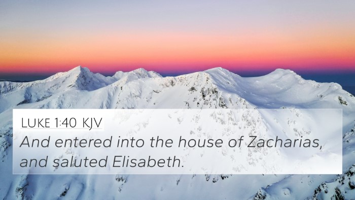 Luke 1:40 KJV Bible Verse Image