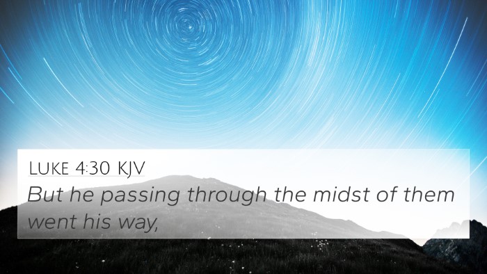 Luke 4:30 KJV Bible Verse Image