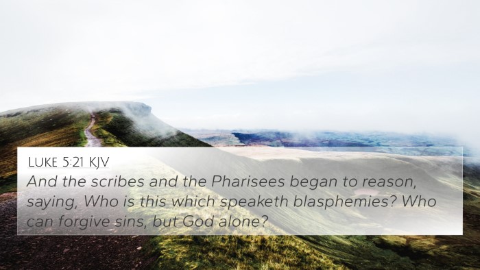 Luke 5:21 KJV Bible Verse Image