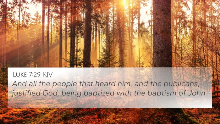 Luke 7:29 KJV Bible Verse Image