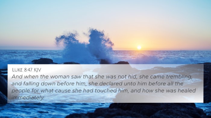 Luke 8:47 KJV Bible Verse Image