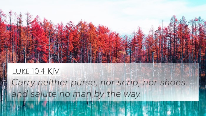 Luke 10:4 KJV Bible Verse Image
