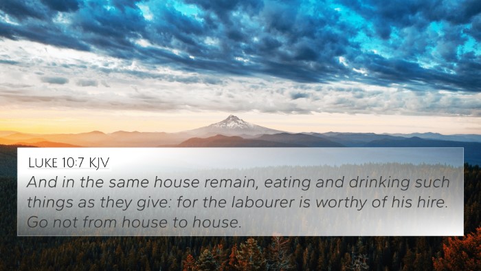 Luke 10:7 KJV Bible Verse Image