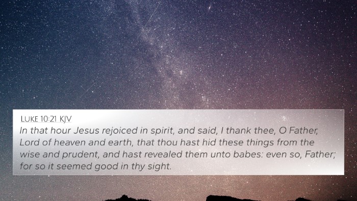 Luke 10:21 KJV Bible Verse Image