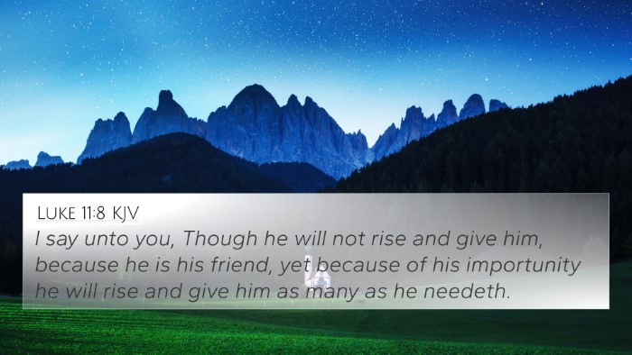 Luke 11:8 KJV Bible Verse Image