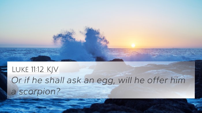 Luke 11:12 KJV Bible Verse Image