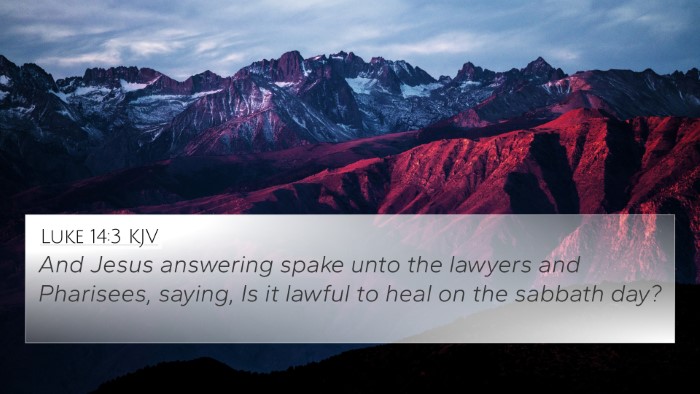 Luke 14:3 KJV Bible Verse Image