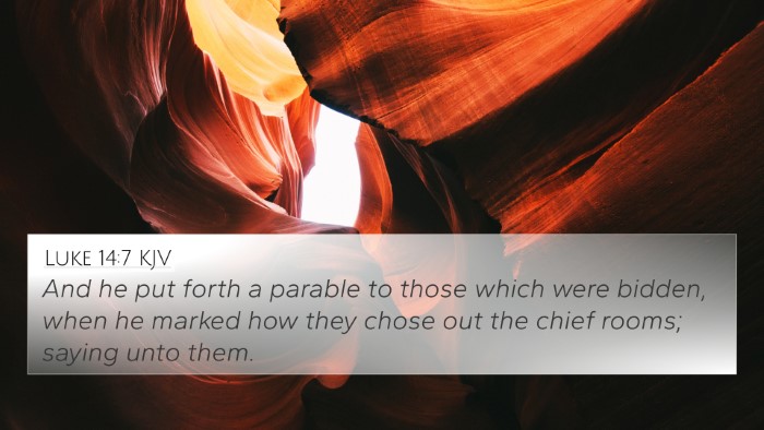 Luke 14:7 KJV Bible Verse Image