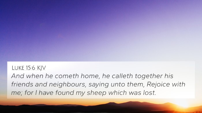 Luke 15:6 KJV Bible Verse Image
