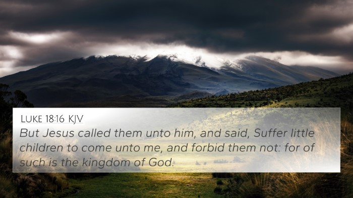 Luke 18:16 KJV Bible Verse Image