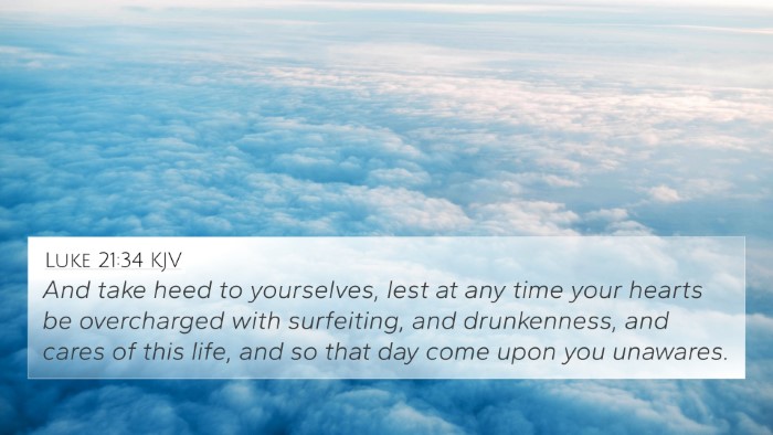 Luke 21:34 KJV Bible Verse Image