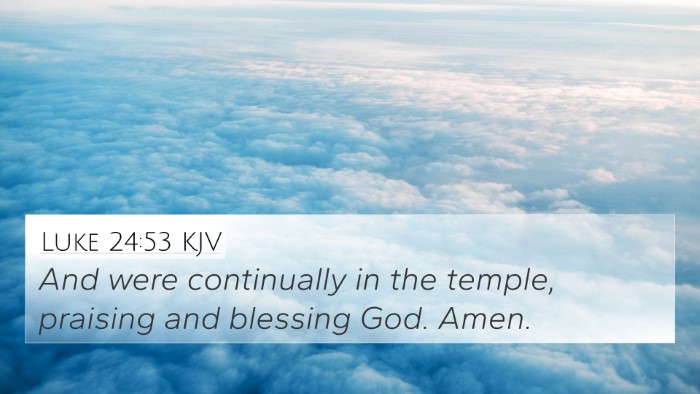 Luke 24:53 KJV Bible Verse Image