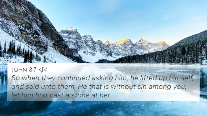 John 8:7 KJV Bible Verse Image