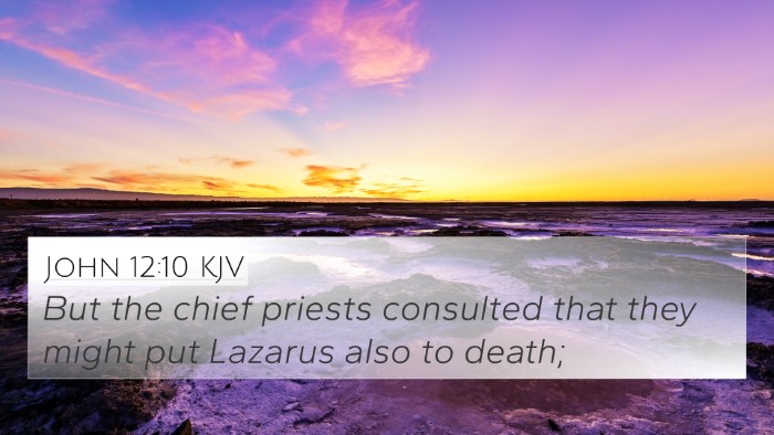 John 12:10 KJV Bible Verse Image