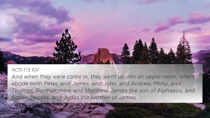 Acts 1:13 KJV Bible Verse Image