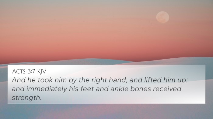 Acts 3:7 KJV Bible Verse Image
