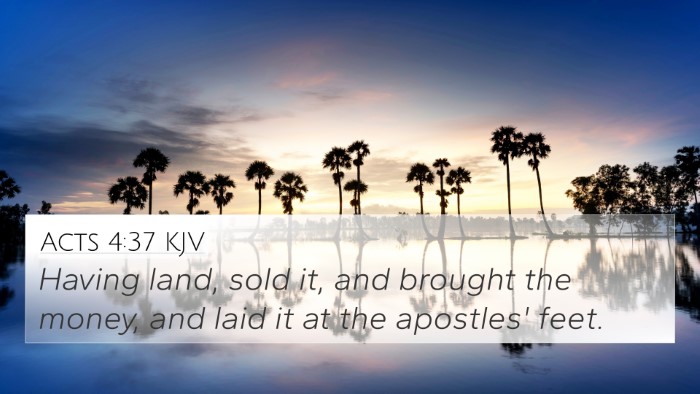 Acts 4:37 KJV Bible Verse Image