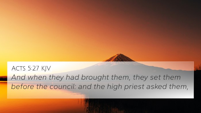 Acts 5:27 KJV Bible Verse Image