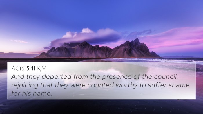 Acts 5:41 KJV Bible Verse Image