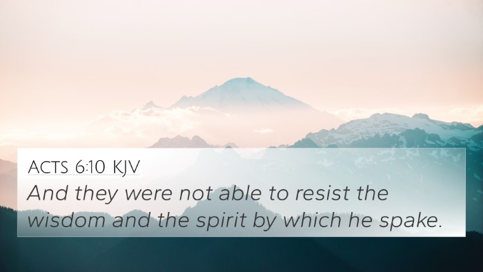 Acts 6:10 KJV Bible Verse Image