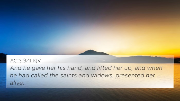 Acts 9:41 KJV Bible Verse Image