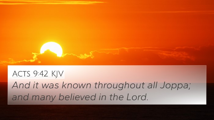 Acts 9:42 KJV Bible Verse Image