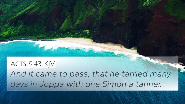 Acts 9:43 KJV Bible Verse Image