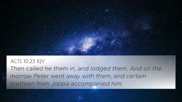 Acts 10:23 KJV Bible Verse Image