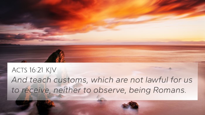 Acts 16:21 KJV Bible Verse Image