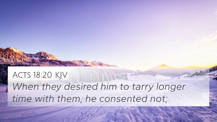 Acts 18:20 KJV Bible Verse Image