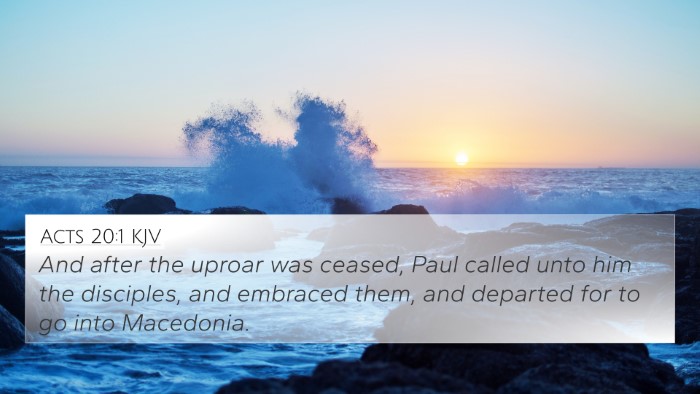 Acts 20:1 KJV Bible Verse Image
