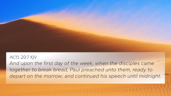 Acts 20:7 KJV Bible Verse Image