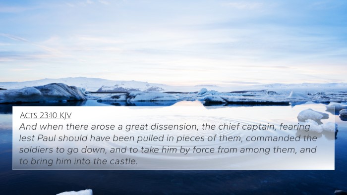Acts 23:10 KJV Bible Verse Image