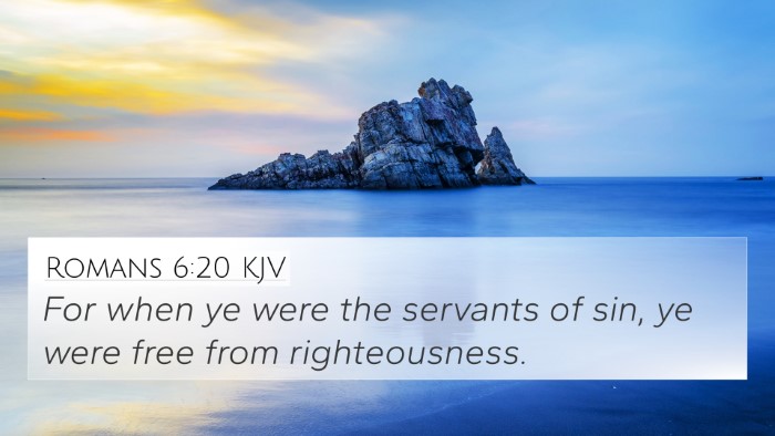 Romans 6:20 KJV Bible Verse Image