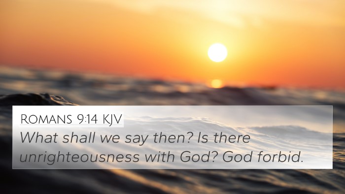 Romans 9:14 KJV Bible Verse Image