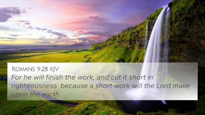 Romans 9:28 KJV Bible Verse Image