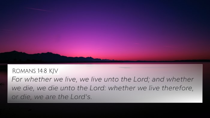 Romans 14:8 KJV Bible Verse Image