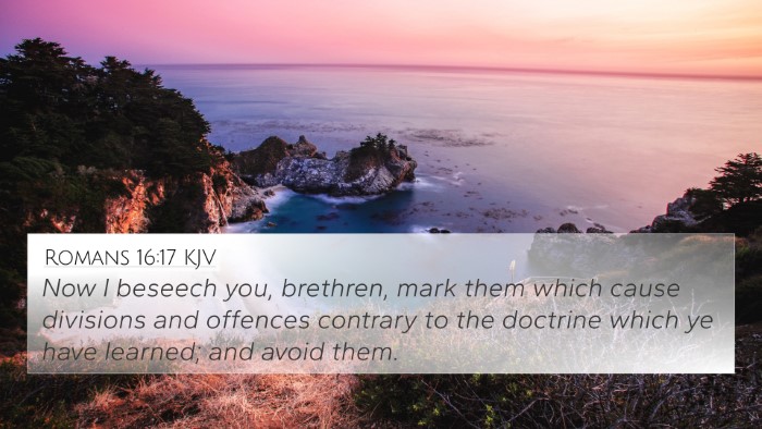 Romans 16:17 KJV Bible Verse Image