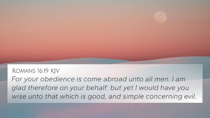 Romans 16:19 KJV Bible Verse Image