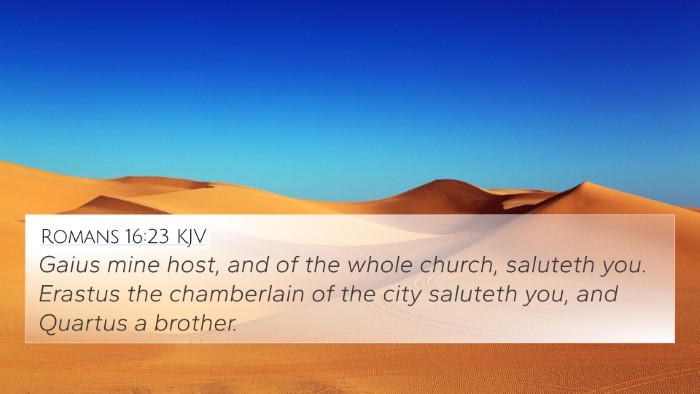 Romans 16:23 KJV Bible Verse Image
